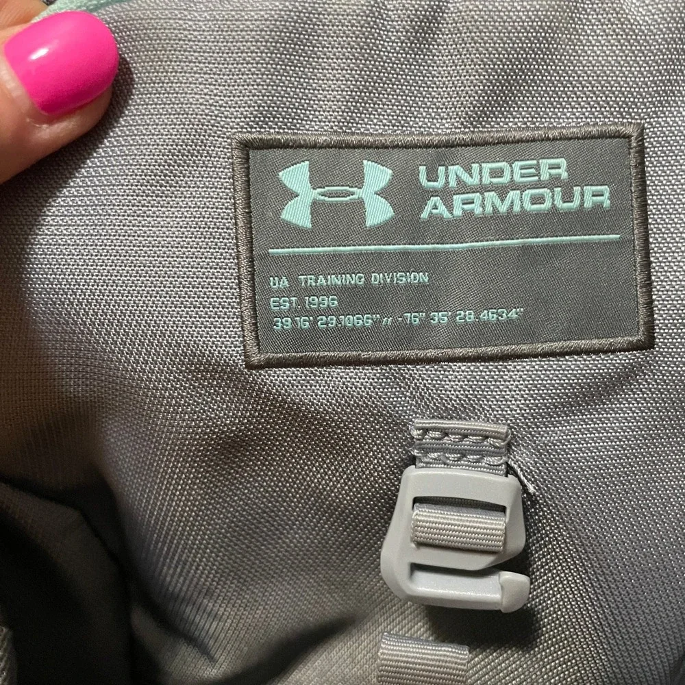 Under Armour Storm Recruit Backpack Gray Teal Laptop Sleeve 1294719 Mens Womens